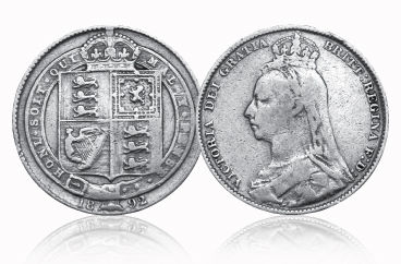 Jubilee silver shilling of Queen Victoria