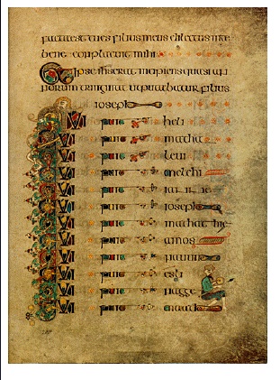 The Book of Kells The first page of a genealogy of Christ