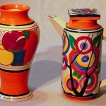 A-Clarrice-Cliff-Vase-and-Coffee-Pot
