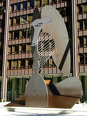 The Chicago Picasso a 50' high public Cubist sculpture. Donated by Picasso to the people of Chicago
