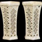 Pair_Leeds_Pottery_Creamware_Reticulated_Vases_18th_C