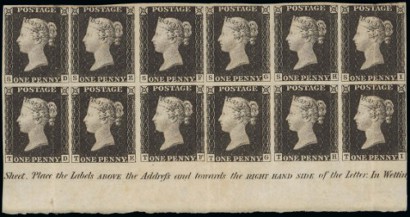 Penny Blacks aren't always valuable, having been produced in such great numbers. However when you have a mint block of twelve (6x2) which just so happens to be the largest mint multiple of plate three in private hands, people sit up and take notice.