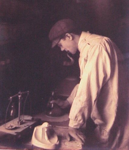 Johann Martin Stangl at Fulper Pottery in1910.