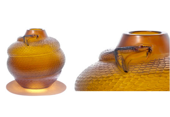 Rare Rene Lalique colorful vases for sale