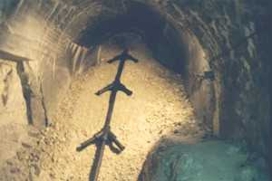 The V-3 in its tunnel (image from historical site in France maintaining the ruins).